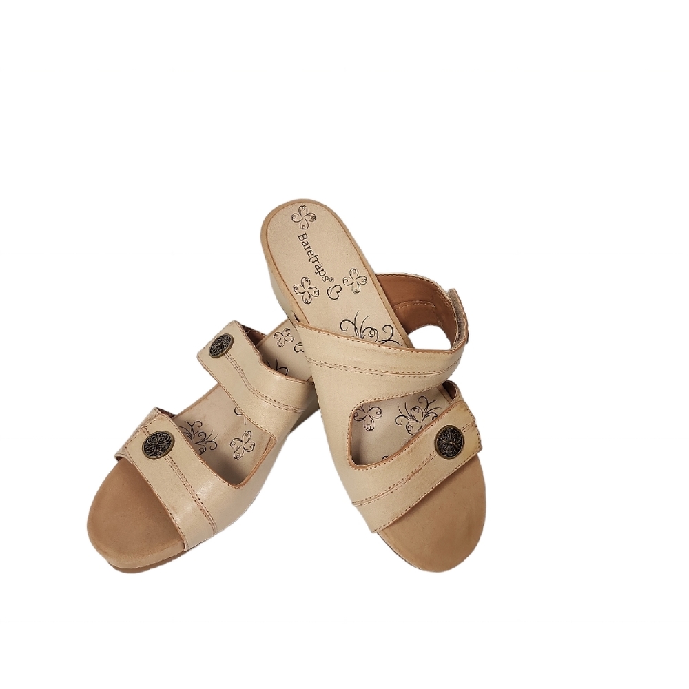 BareTraps Tan Winona Wedge Sandal  With Adjustable Straps Size 7